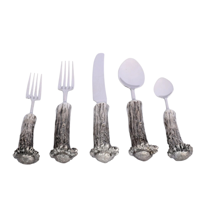 VAGABOND HOUSE Pewter Antler 5 Place Setting