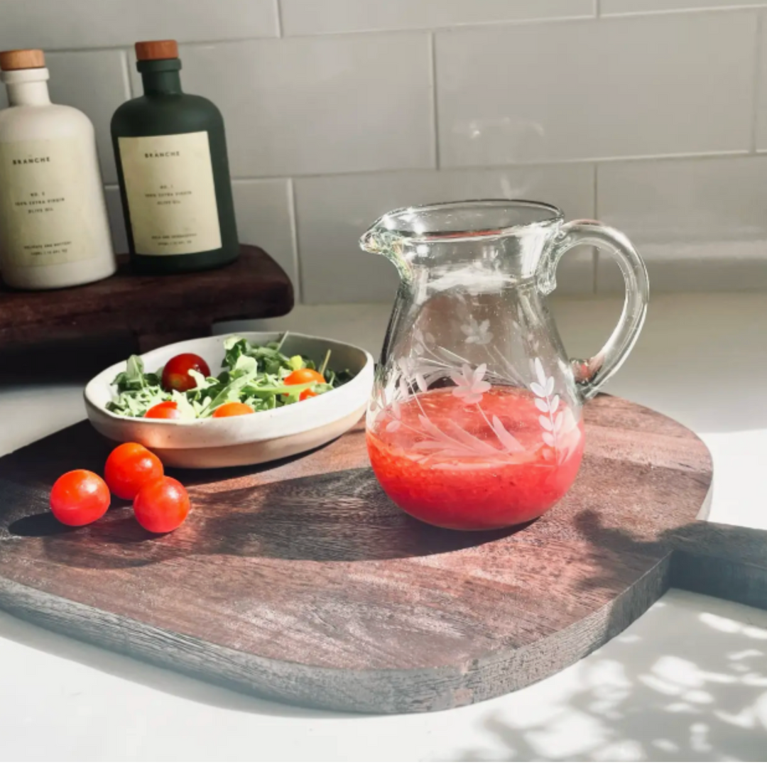 VILLA LUA HOME Hand Blown Glass Petite Pitcher