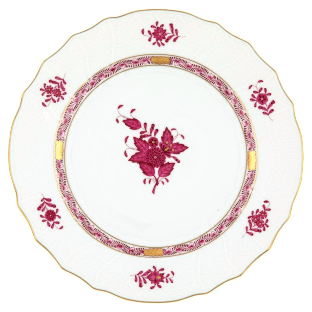 HEREND Chinese Bouquet Raspberry Dinner Plate