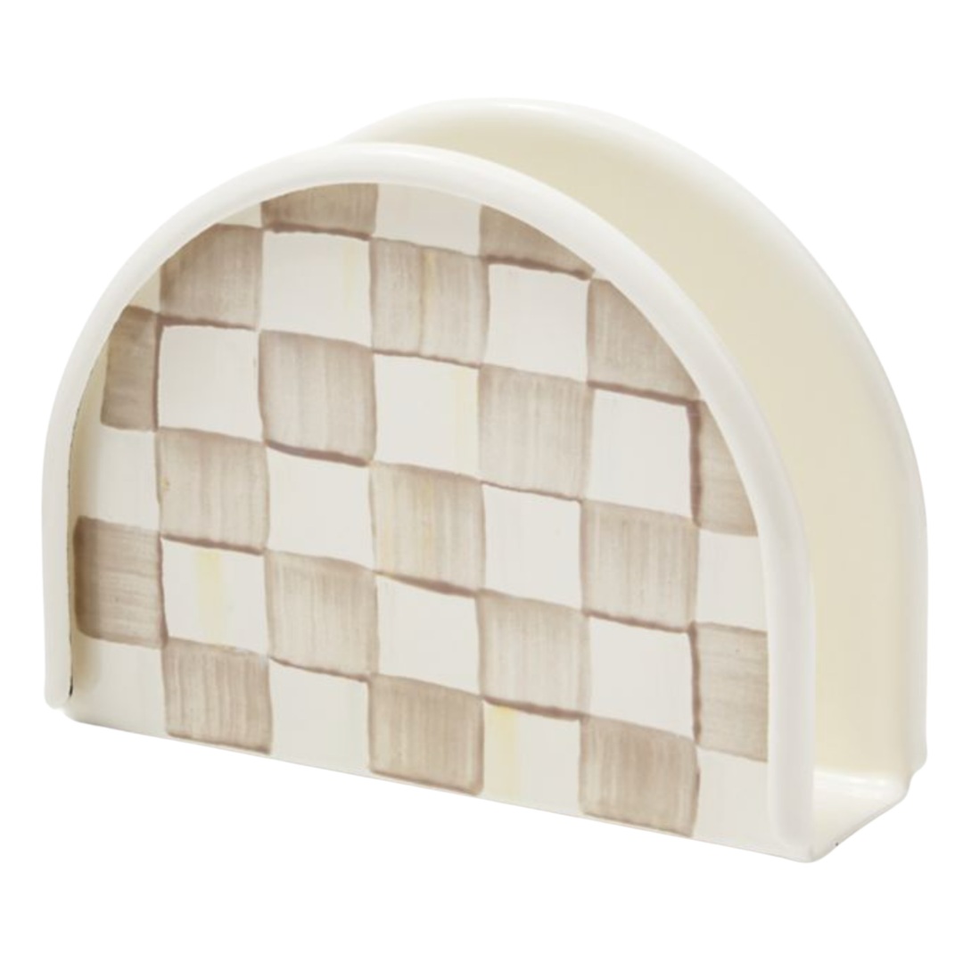 MACKENZIE CHILDS Mocha Check Napkin Holder Default Title