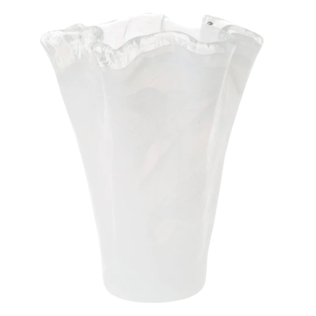 VIETRI Onda Glass White Medium Vase Default Title