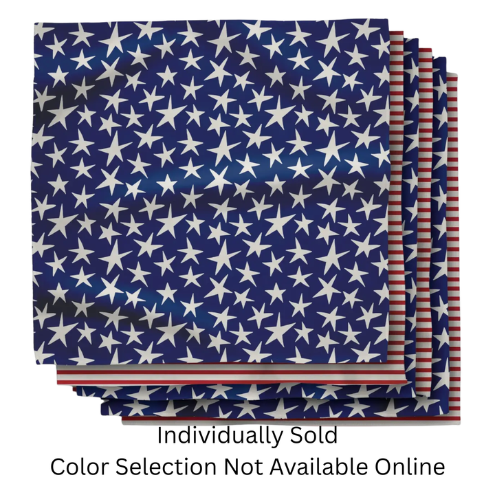 Individually Sold Stars And Stripes Cloth Napkins