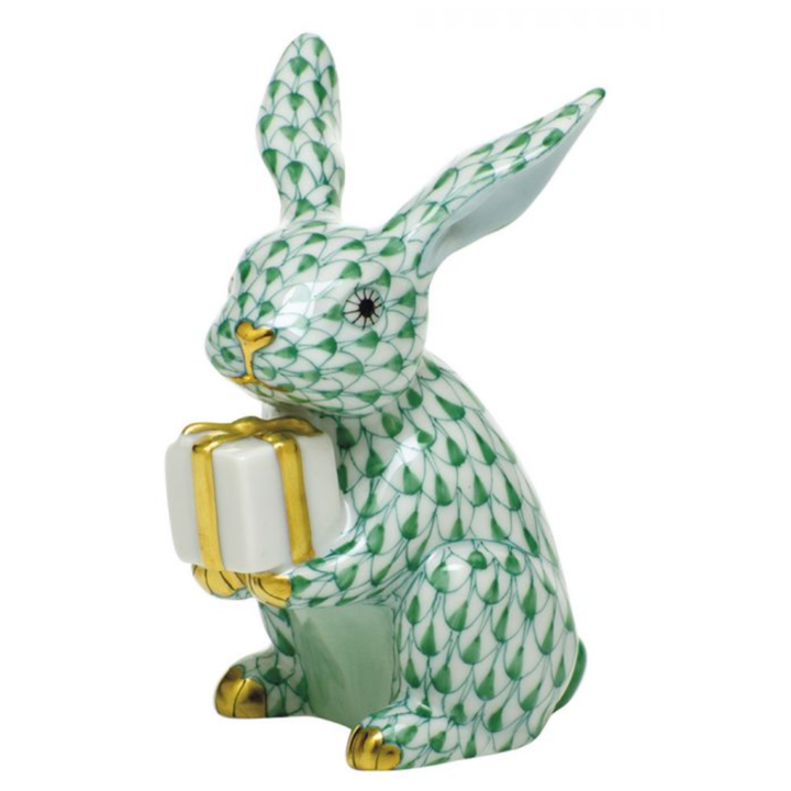 HEREND Celebration Bunny GREEN