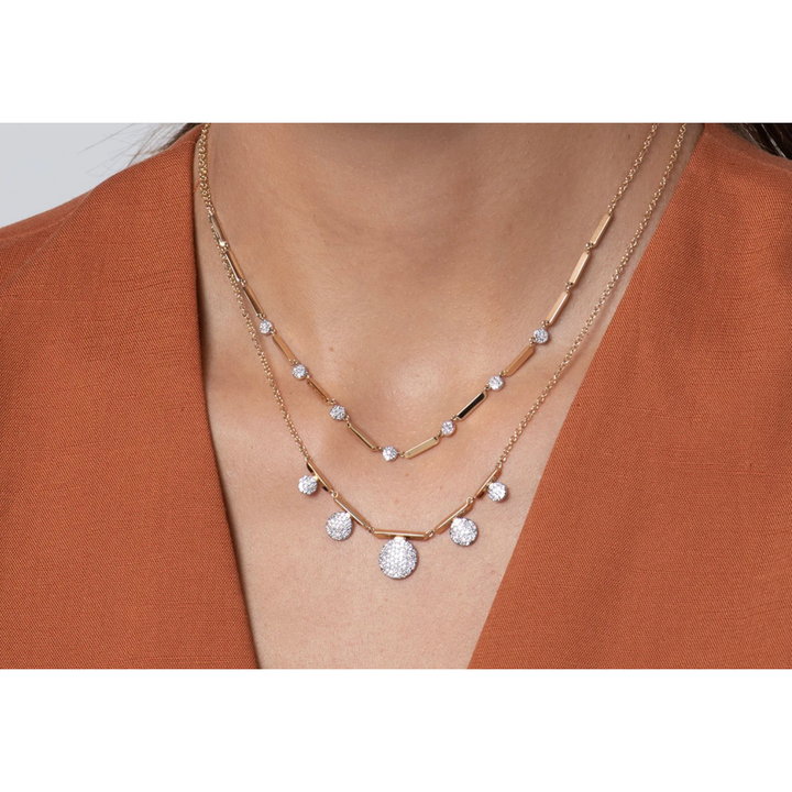 Phillips House Seven Station Micro Infinity Necklace With Yellow Gold Bars