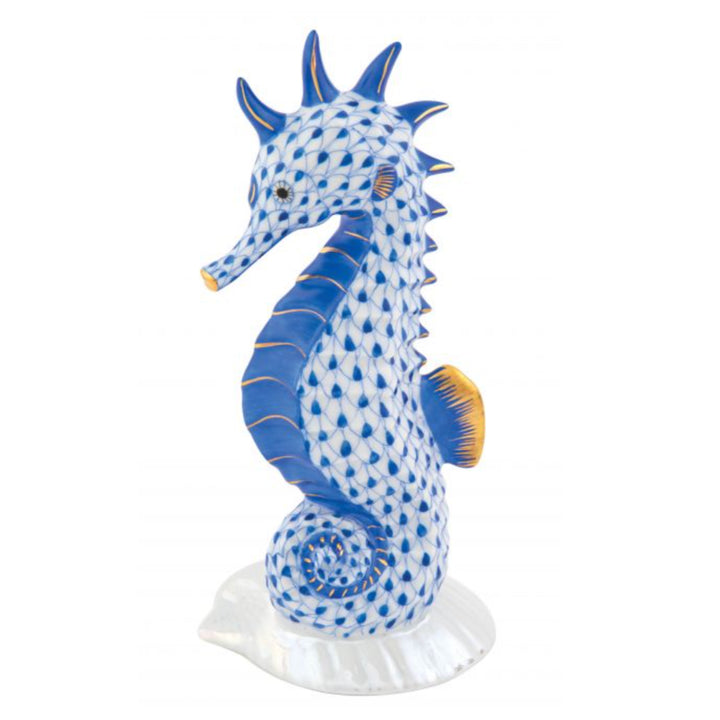 Seahorse On Scallop Shell Sapphire
