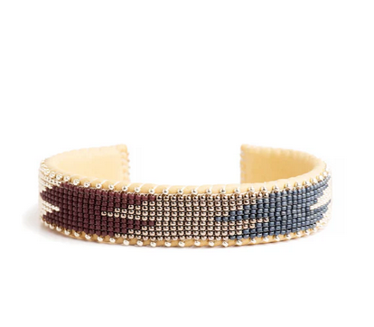ETKIE Garnet Small Glass Bead Cuff Bracelet