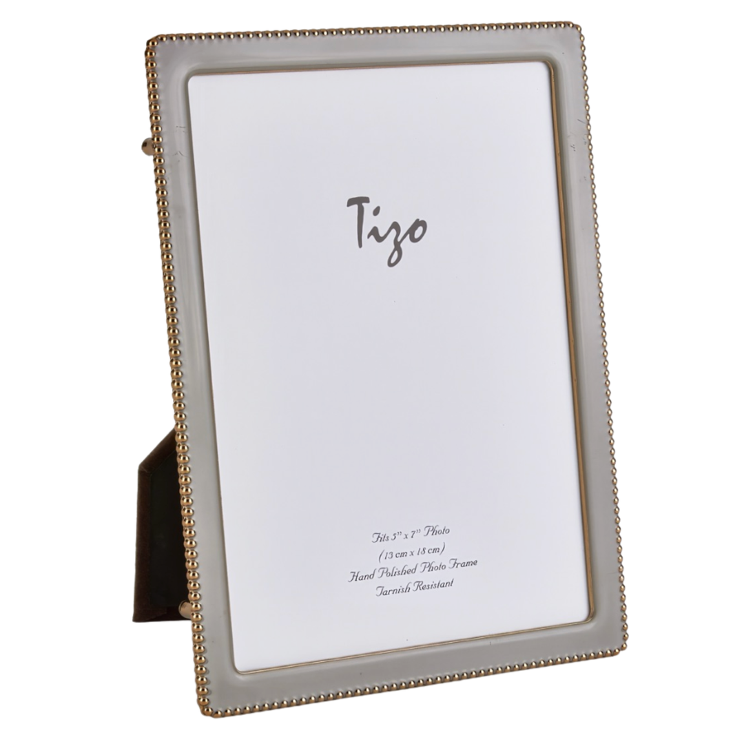 Taupe Enamel Gold Tone Frame