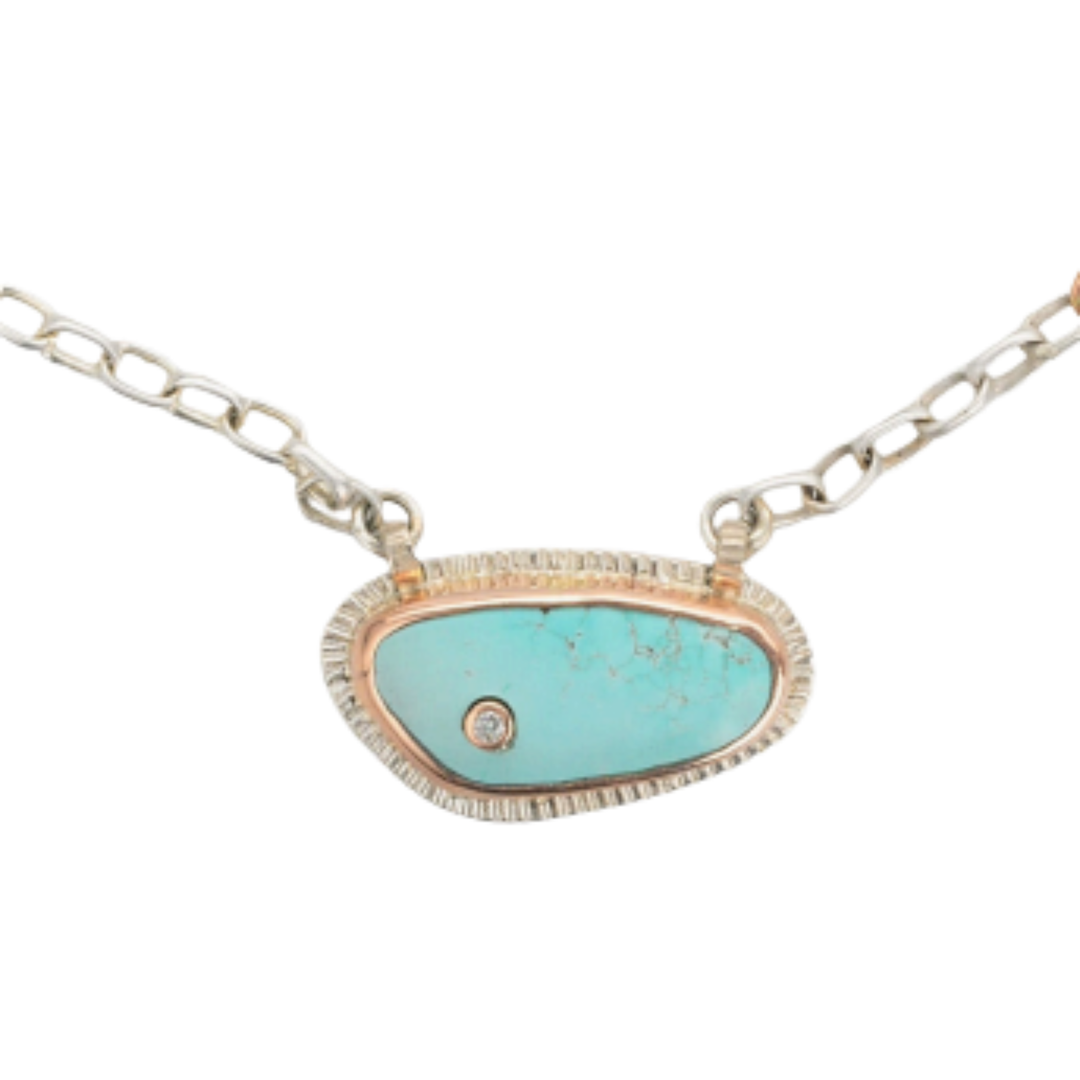 ARI O Southwester Turquoise Necklace With Diamonds Default Title