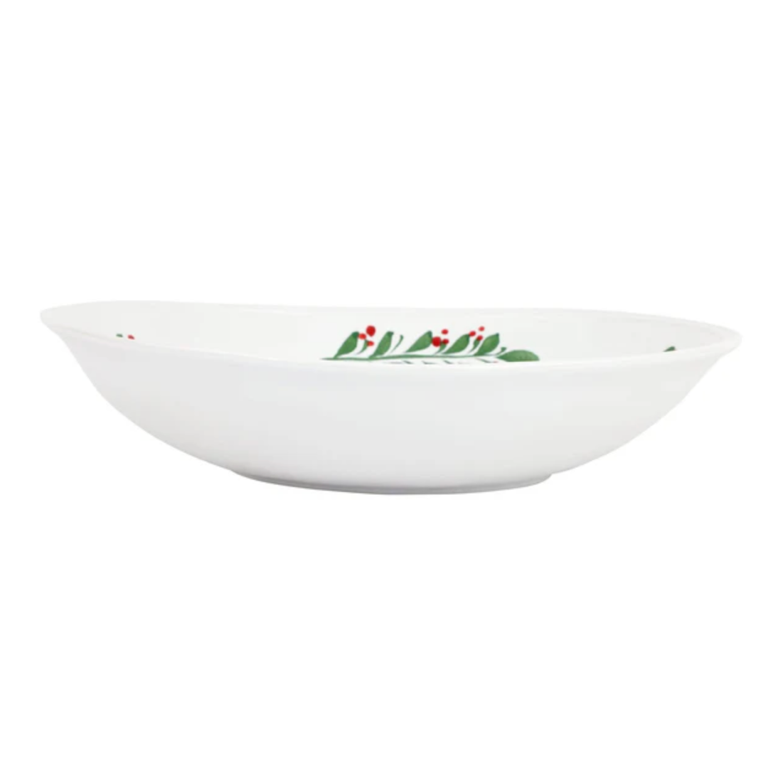 VIETRI Aria Hoiday Shallow Oval Bowl