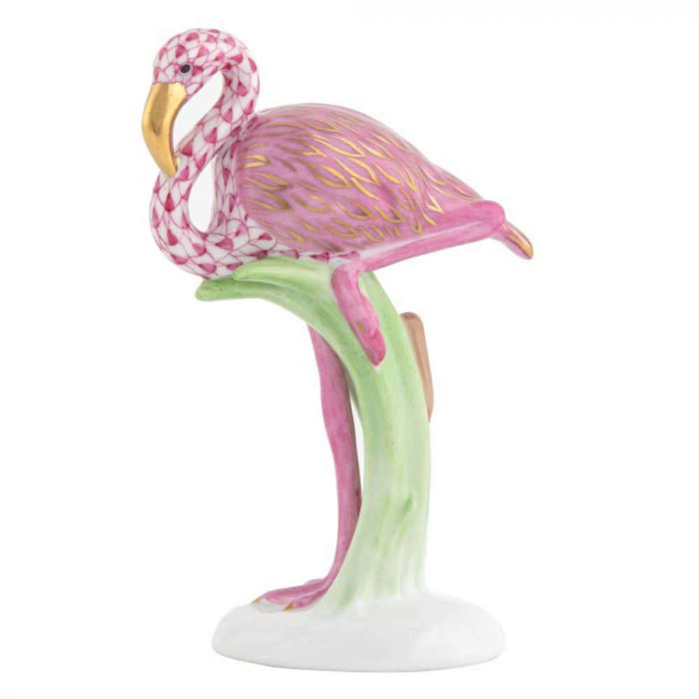 HEREND FLAMINGO RASPBERRY
