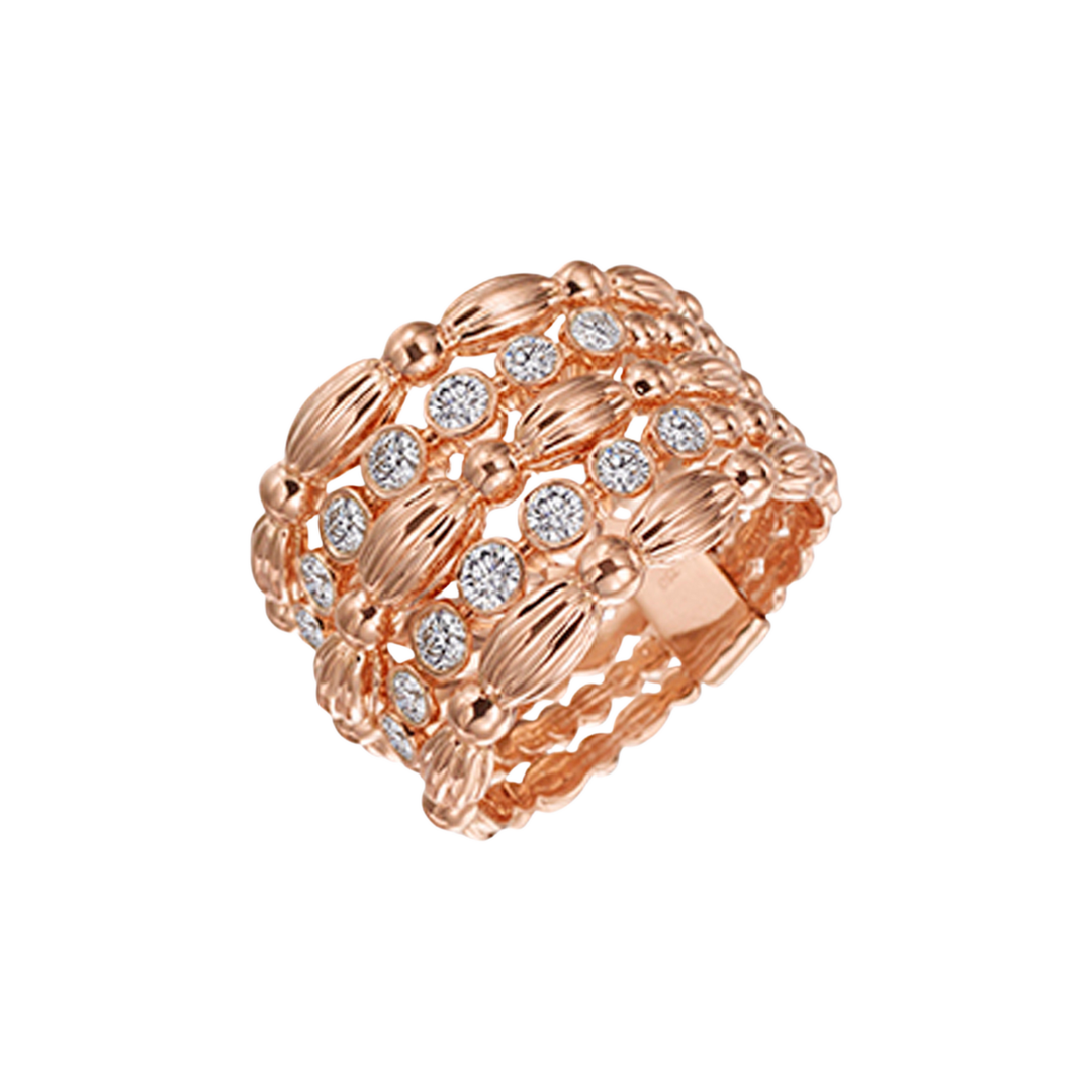 GUMUCHIAN 18 K Rose Gold With Diamonds Nutmeg Ring