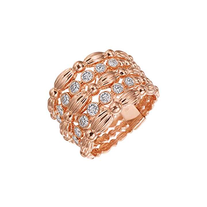 GUMUCHIAN 18 K Rose Gold With Diamonds Nutmeg Ring