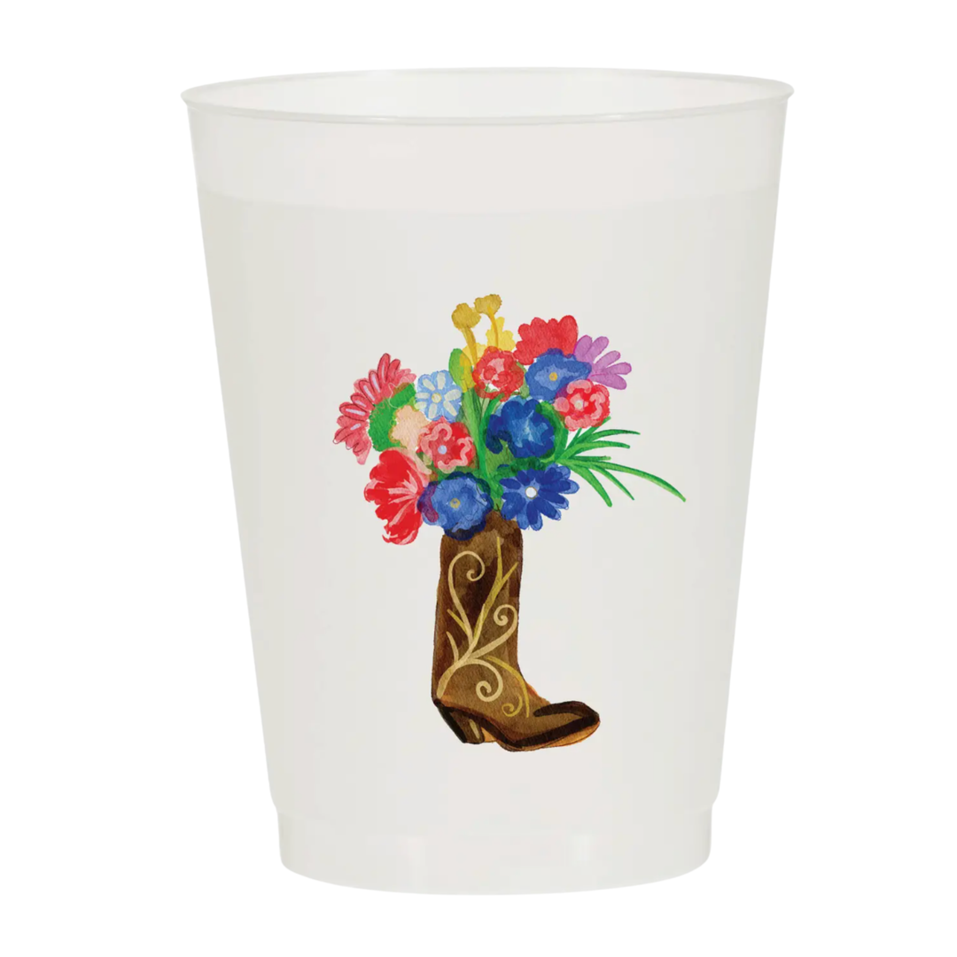 SIP HIP HOORAY Cowboy Boots And Flowers Reuseable Cup Default Title