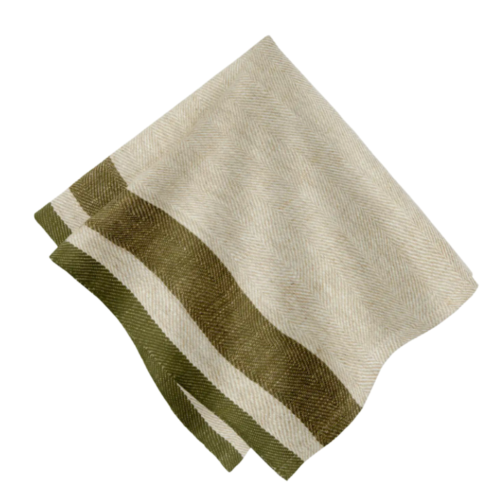 COULEUR NATURE COULEUR NATURE GORDES NATURAL & OLIVE NAPKIN 20" SQUARE