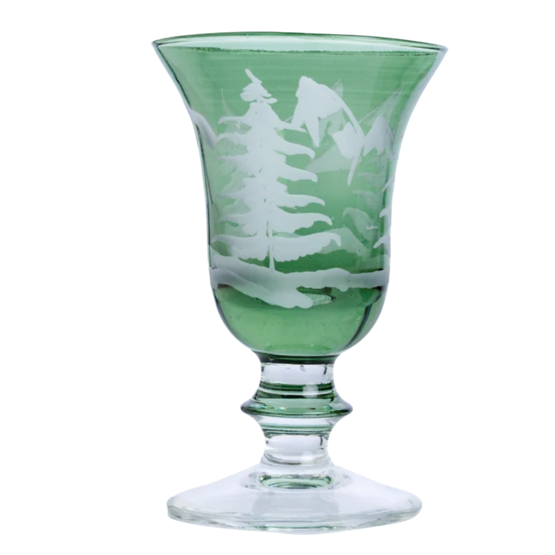 ARTE ITALICA Rialto Winterscape Etched Pine Wine Glass