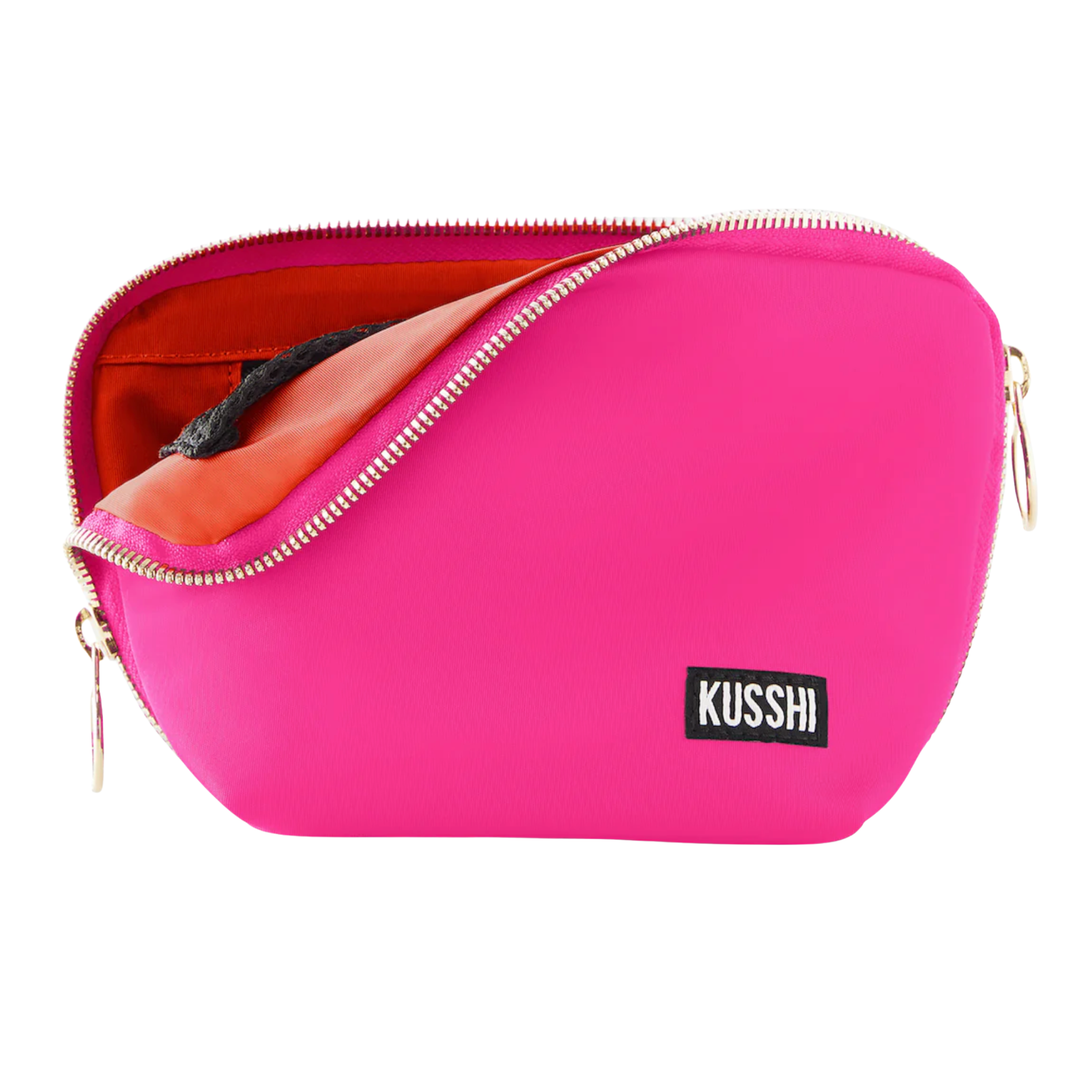 KUSSHI Everyday Makeup Bag in Pink And Orange Default Title