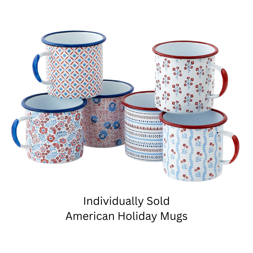 180 DEGREES Individually Sold American Holiday Enameled Mug Default Title