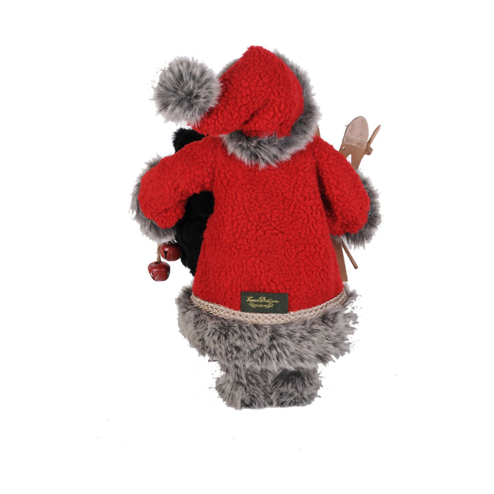 KAREN DIDION Black Bear Ski Santa Figure