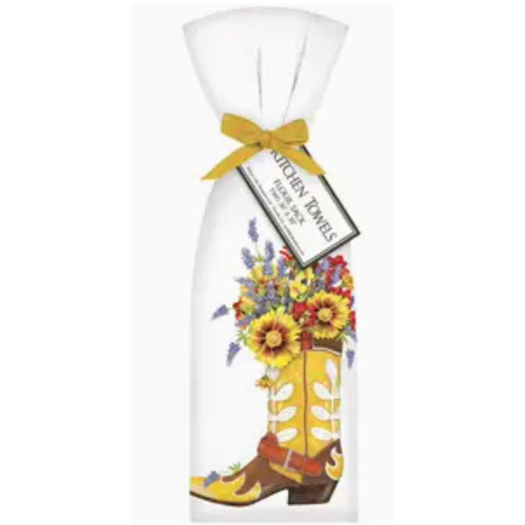 MARY LAKE THOMPSON Western Boot With Flowers Towel Set Default Title