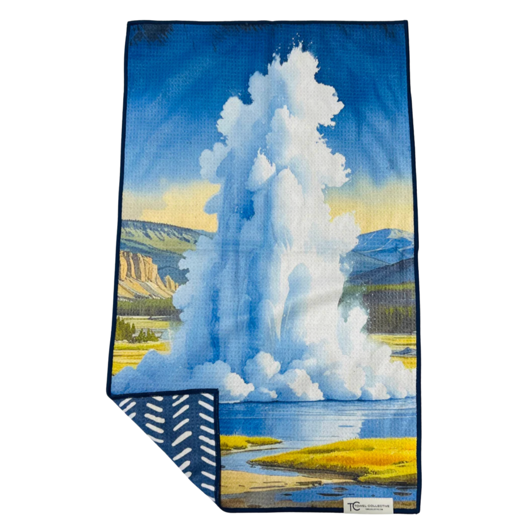 TOWEL COLLECTIVE Old Faithful Yellowstone Reversible Waffle Weave Towel Default Title