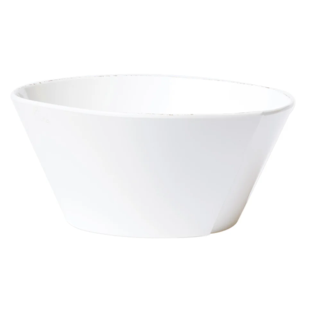 VIETRI Melamine Large Lastra White Stacking Serving Bowl