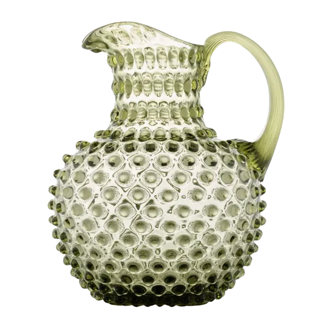 MAURE LUXURY GIFTS Hobnail Moss Green Pitcher