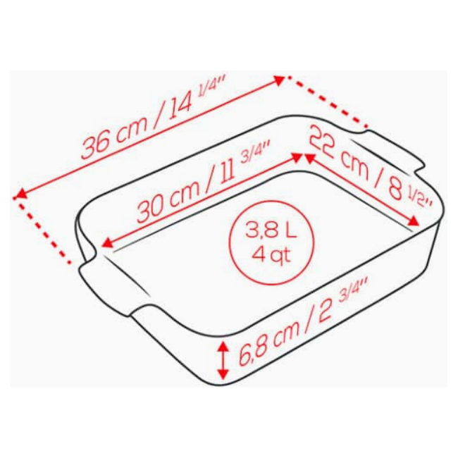 PEUGEOT Appolia Rectangular Ecru Baking Dish Default Title