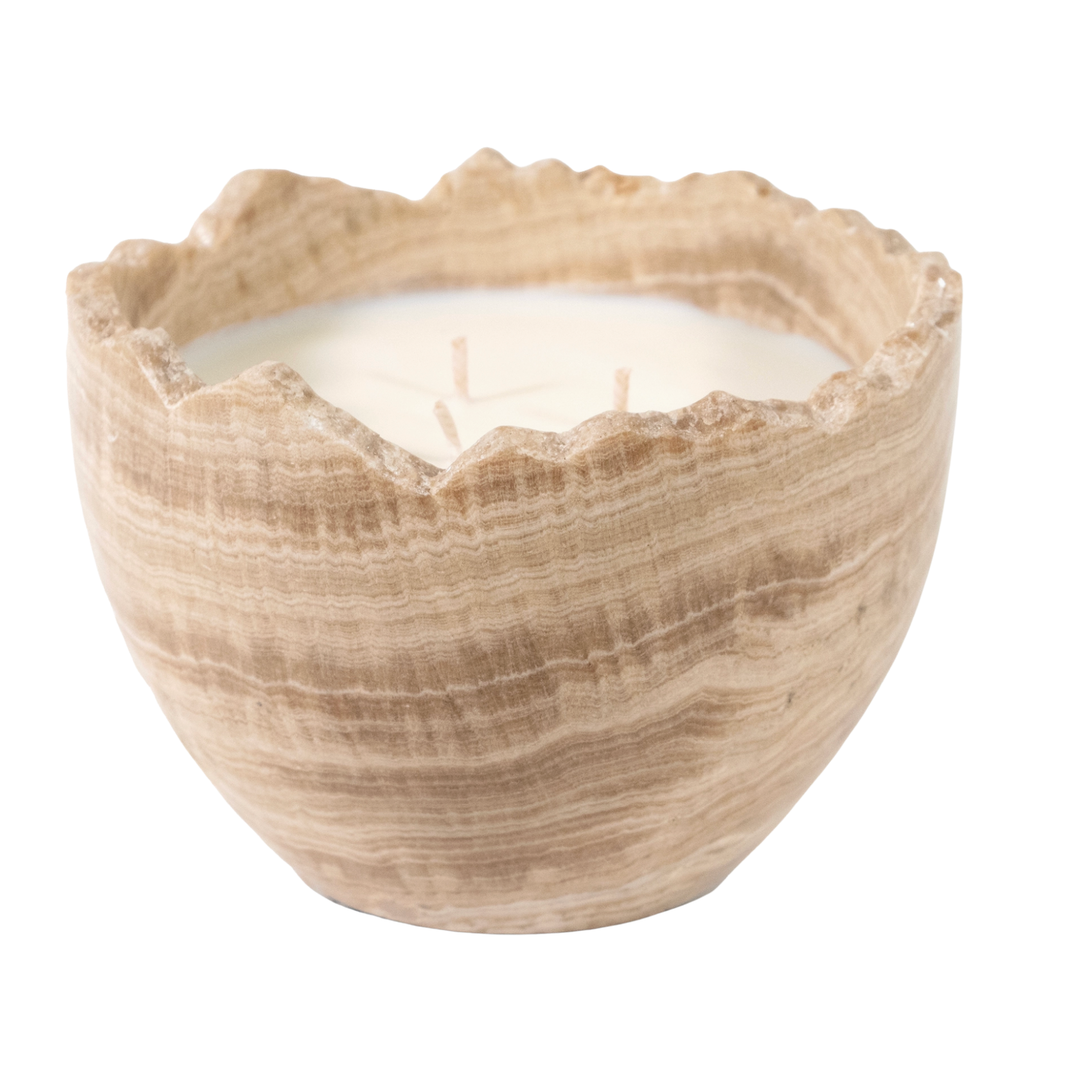 ANDALUCA Palo Santo Tavertine Candle Bowl Default Title