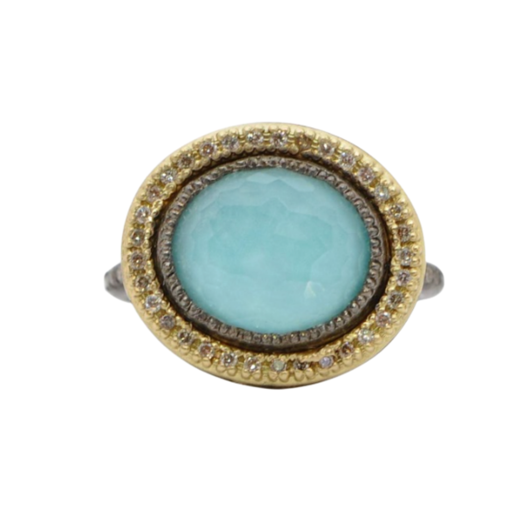 ARMENTA Armenta Turquoise Doublet Oval Statement Ring