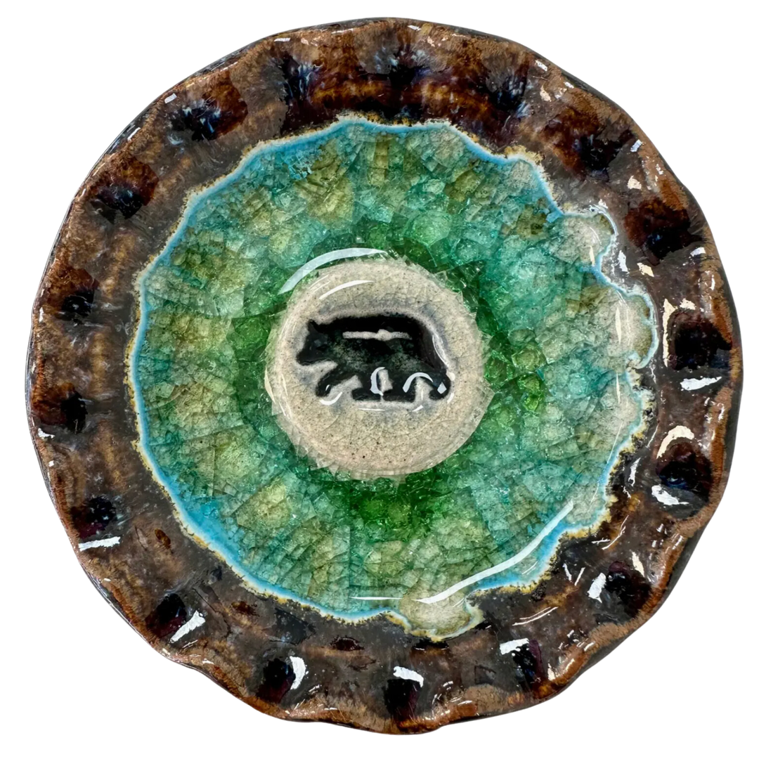 DOWN TO EARTH POTTERY Black Bear Decorative Plate Default Title