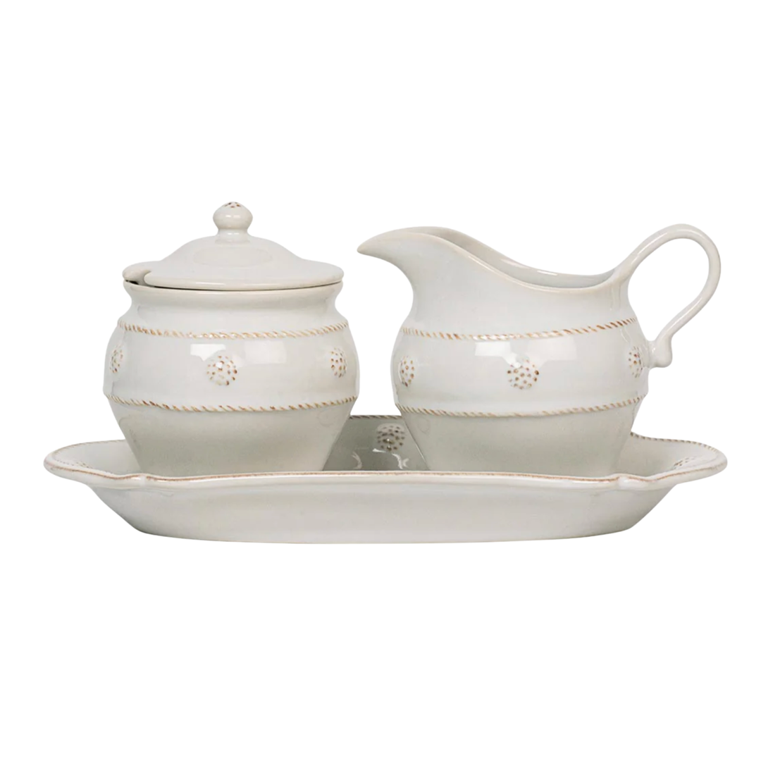 JULISKA Berry And Thread Whitewash Sugar With Cream Pitcher On Tray Default Title