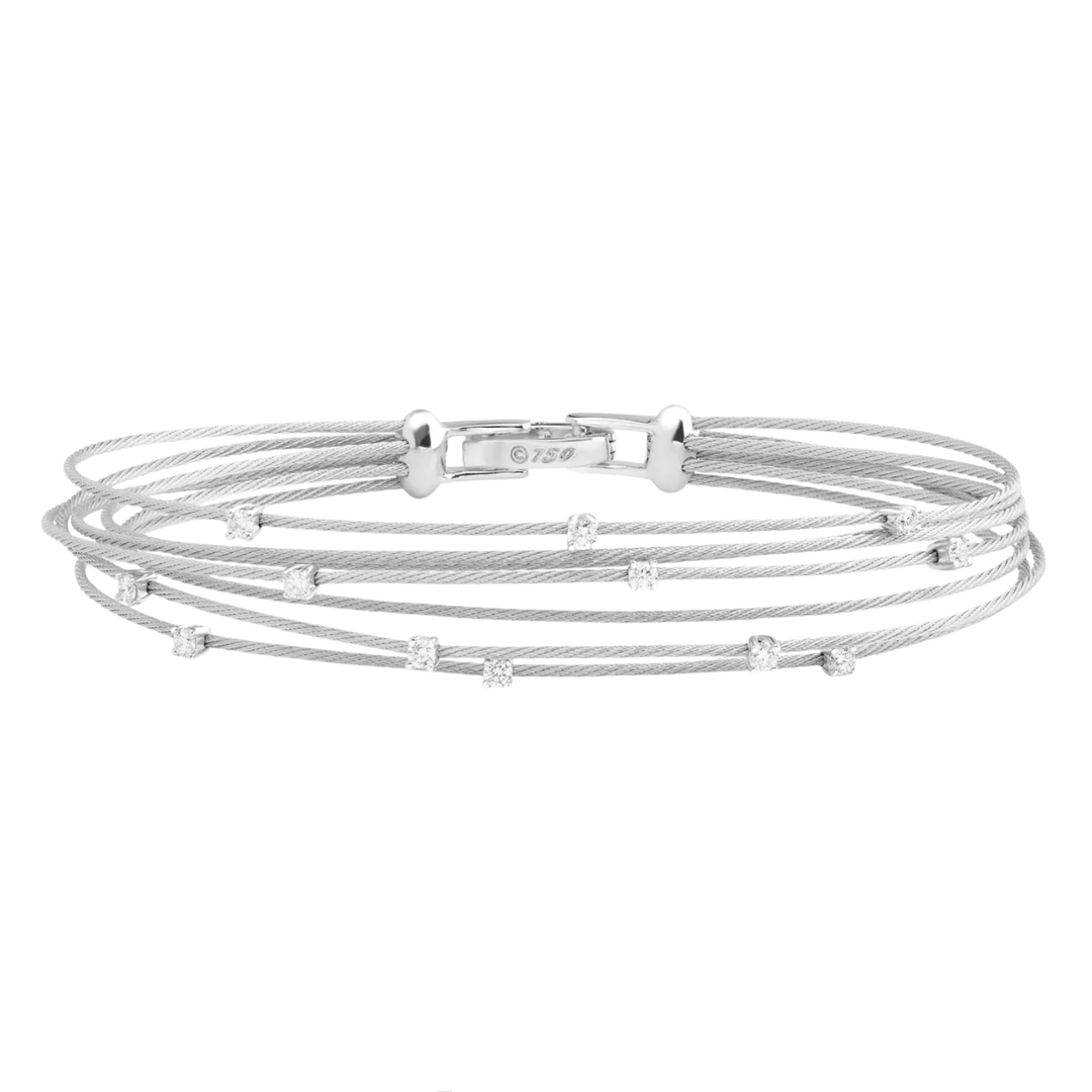 PAUL MORELLI Unity Multi Wire White Gold Bracelet With Diamonds Default Title