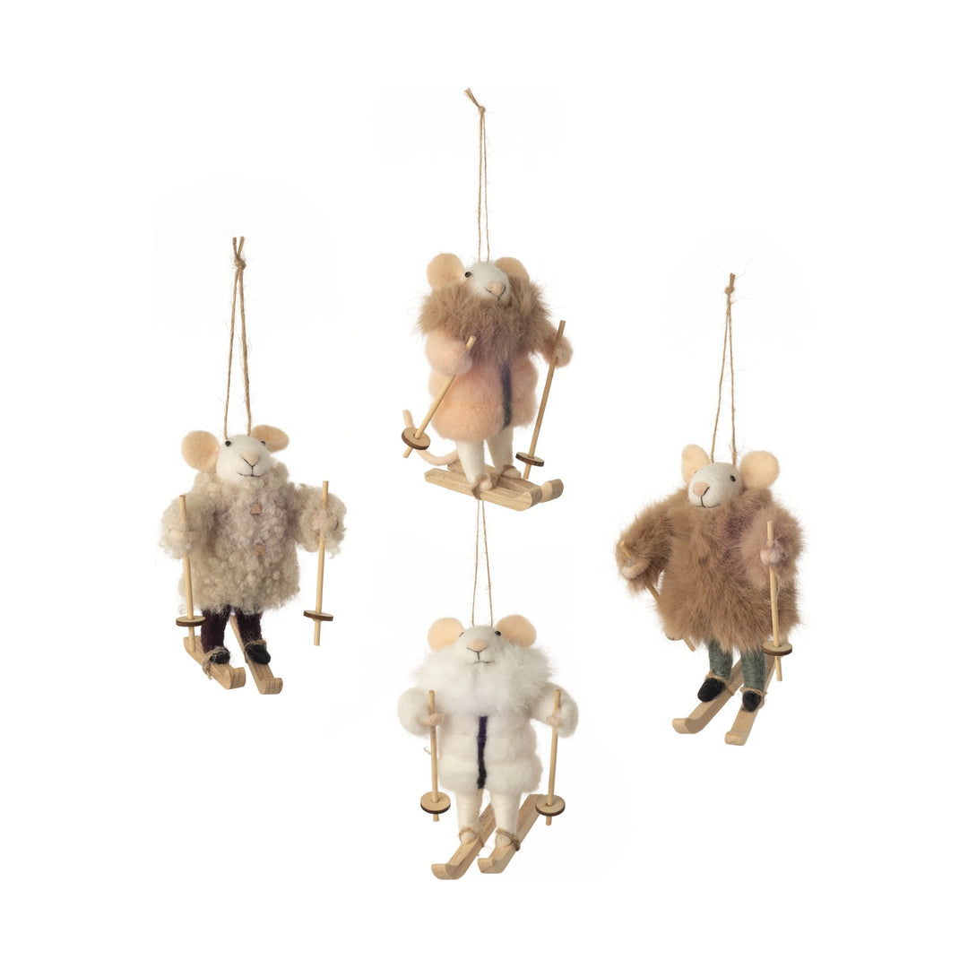 180 DEGREES Felt Skiing Mouse Ornament Default Title