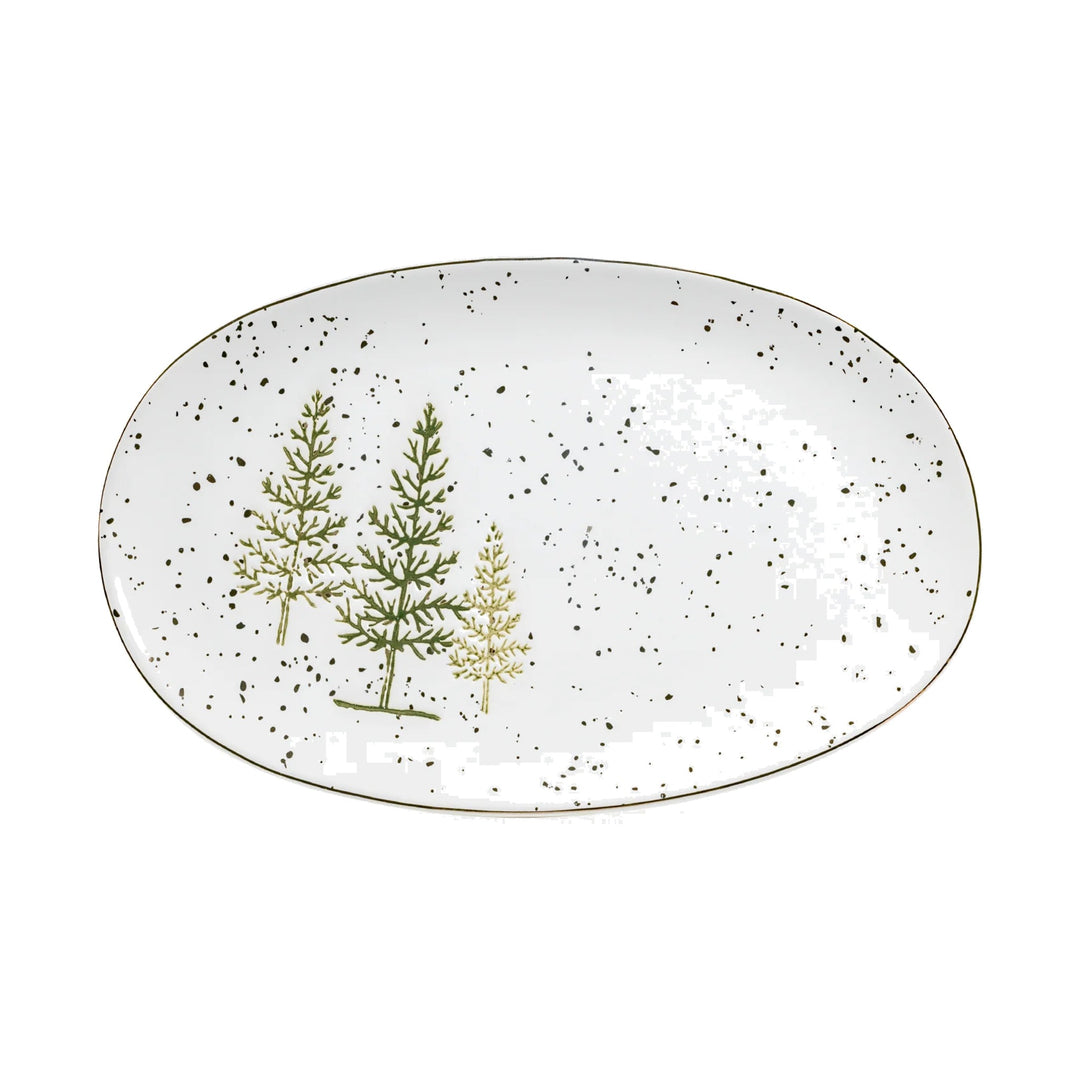 GRACE TEAWARE Winter Pine Trees Oval Platter Default Title