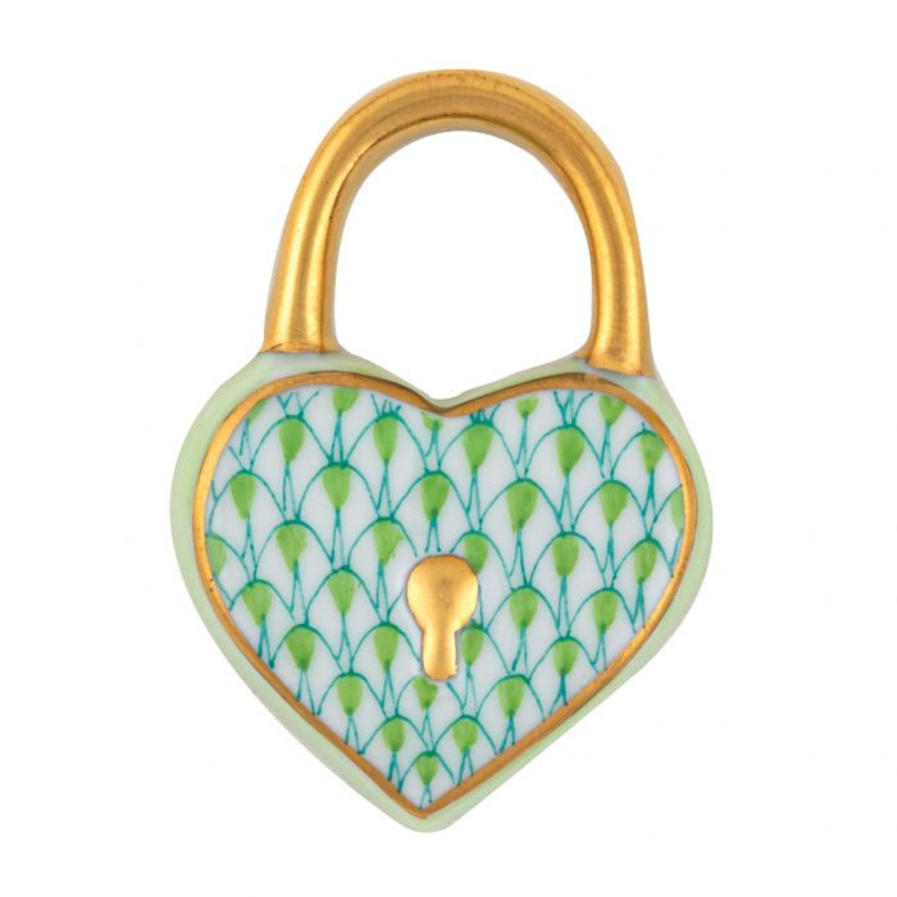 HEREND HEART LOCK GREEN,BUTTERSCOTCH,CHOCOLATE,KEY LIME,RASPBERRY,BLUE,RUST,BLACK,SAPPHIRE