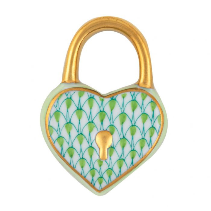 HEREND HEART LOCK GREEN,BUTTERSCOTCH,CHOCOLATE,KEY LIME,RASPBERRY,BLUE,RUST,BLACK,SAPPHIRE