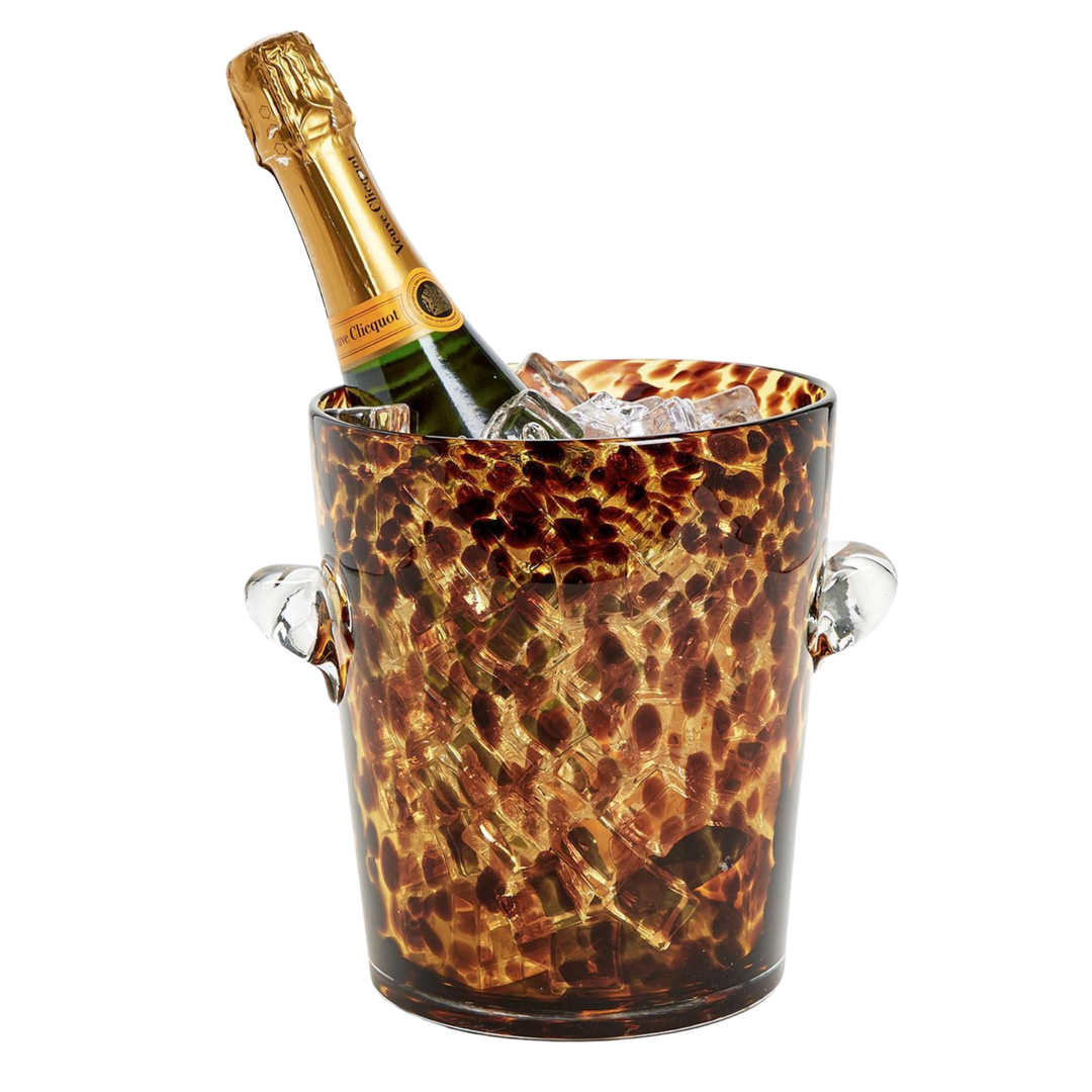 TWO'S COMPANY Tortise Print Ice Bucket