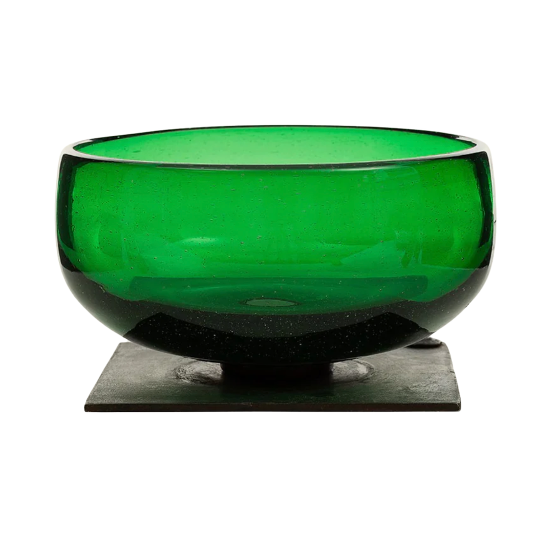 JAN BARBOGLIO Papa-Cito Green Bowl On Iron Stand Default Title