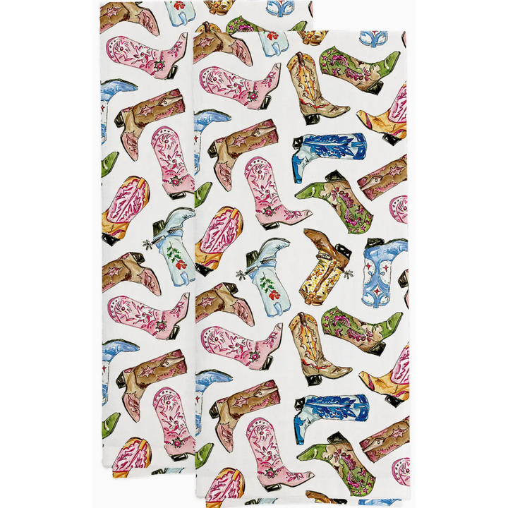 BOSTON INTERNATIONAL Boot Scootin Western Cotton Tea Towel Set