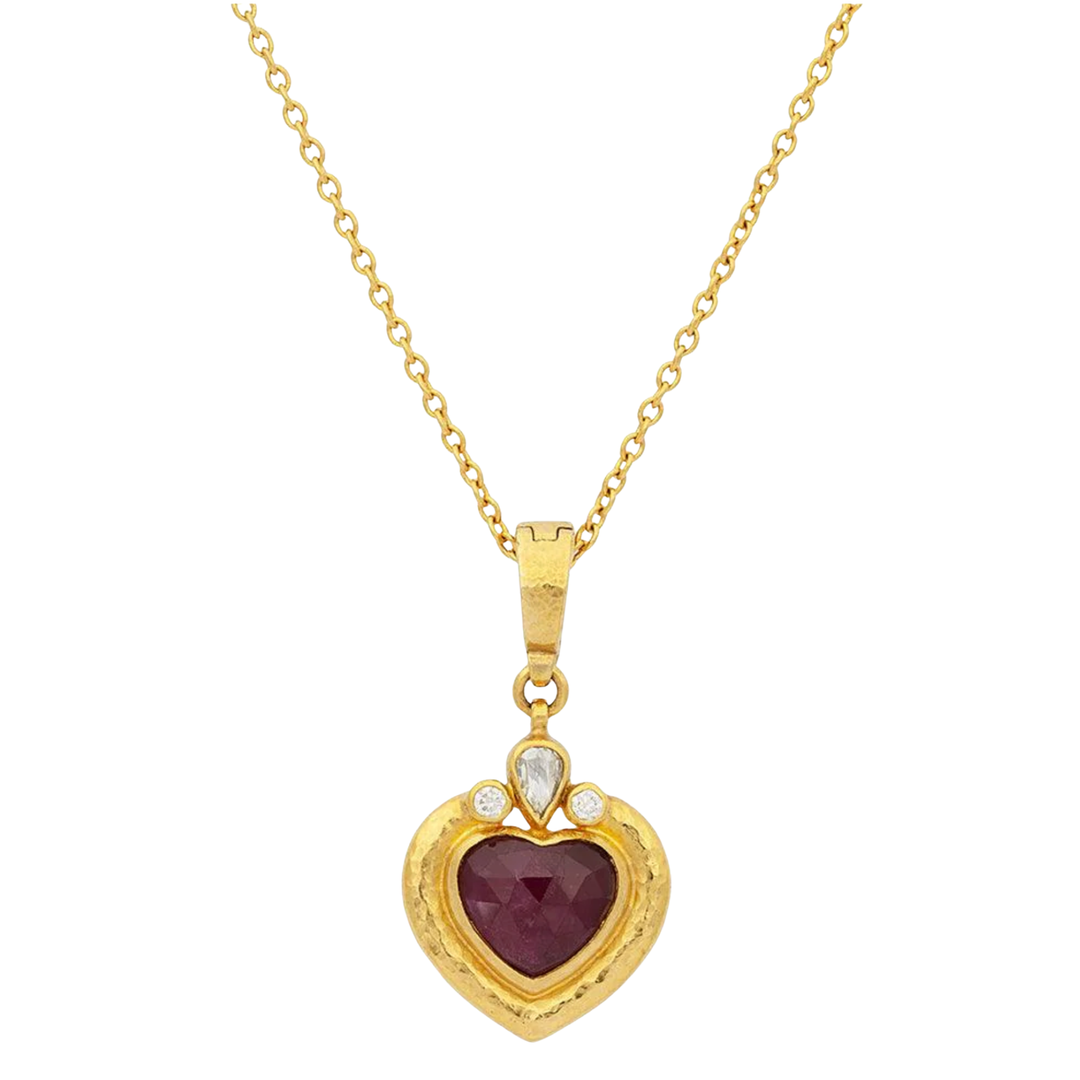 GURHAN Romance 24K Gold Ruby Pendant With Wide Frame Default Title