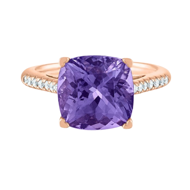 LISA NIK 18K Rose Gold De France Amethyst Quartz Ring