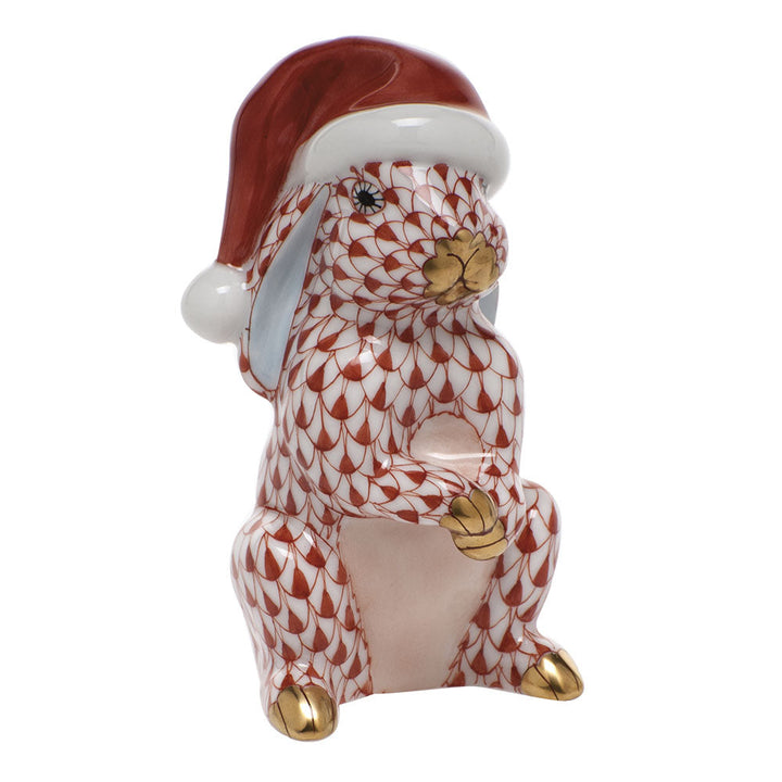 HEREND Santa Bunny Figurine RUST
