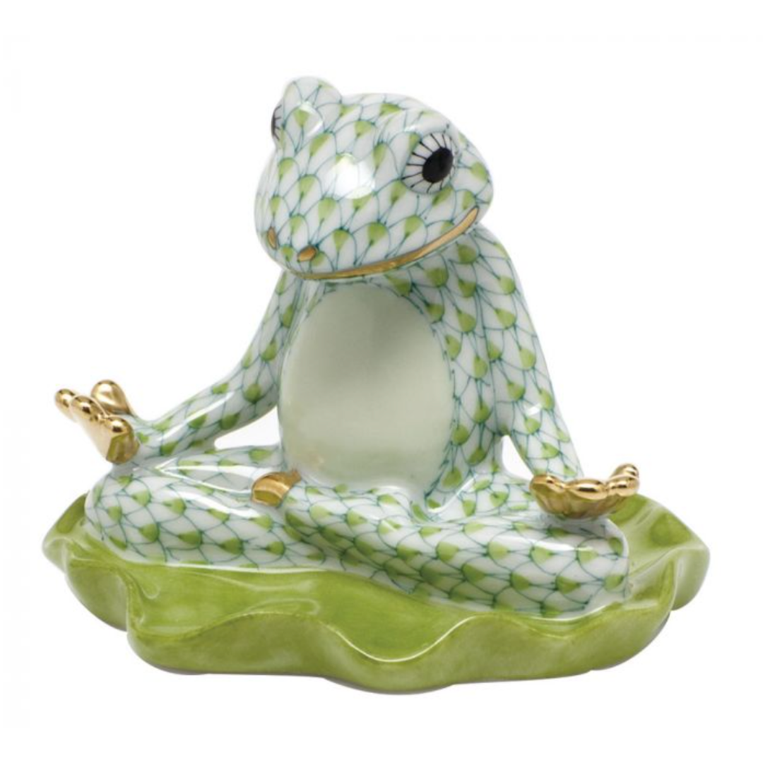HEREND Yoga Frog KEYLIME