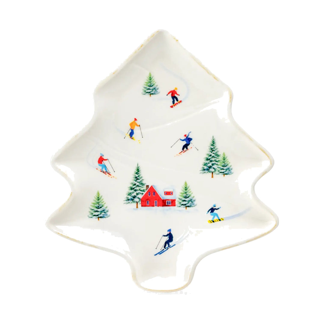 GRACE TEAWARE Winter Ski Slope Tree-Shaped Tray Default Title
