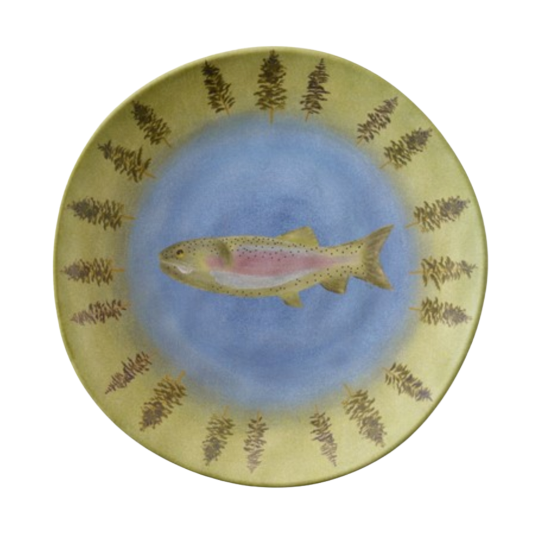MERRITT Lakeside Melamine Fish With Tree Dinner Plate