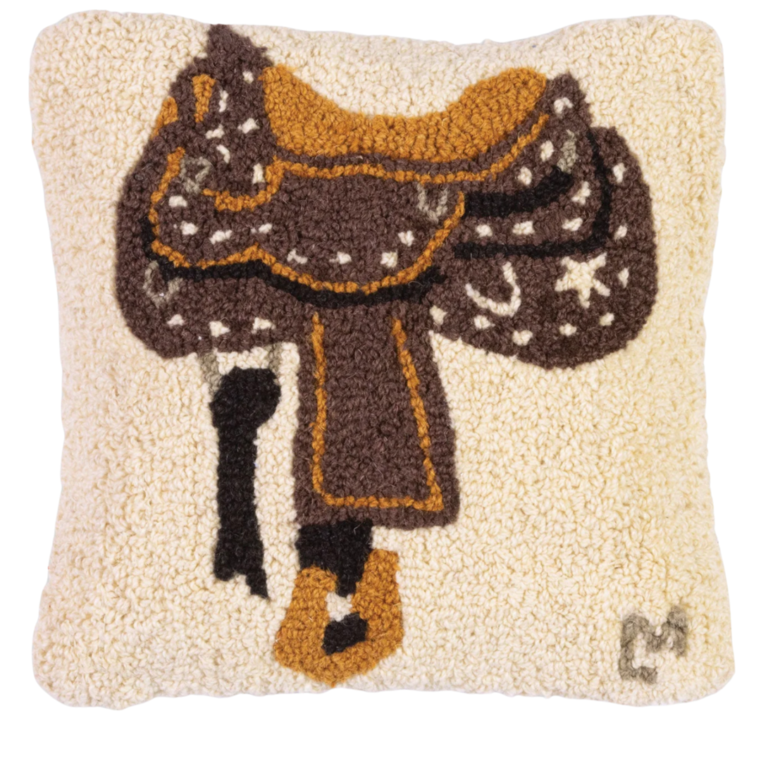 CHANDLER 4 CORNERS Western Saddle Hand-Hooked Pillow 14" Default Title