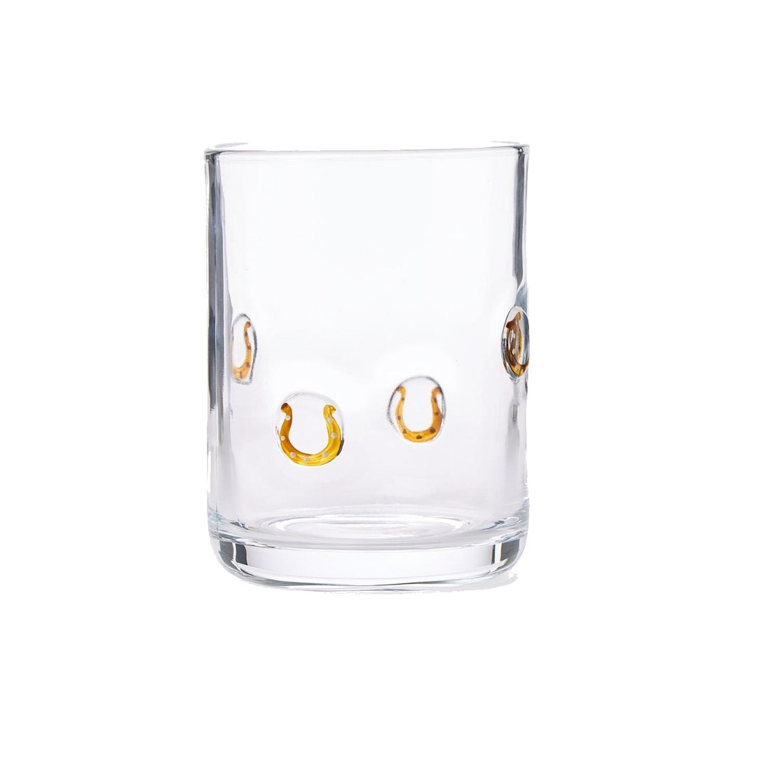 TWO'S COMPANY Horseshoe Double Old Fashion Glass