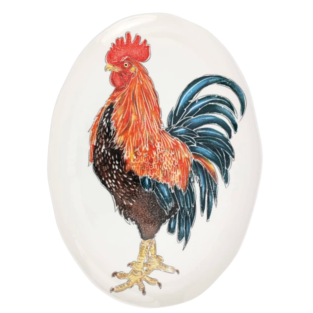 VIETRI Fattoria Rooster Large Oval Platter Default Title