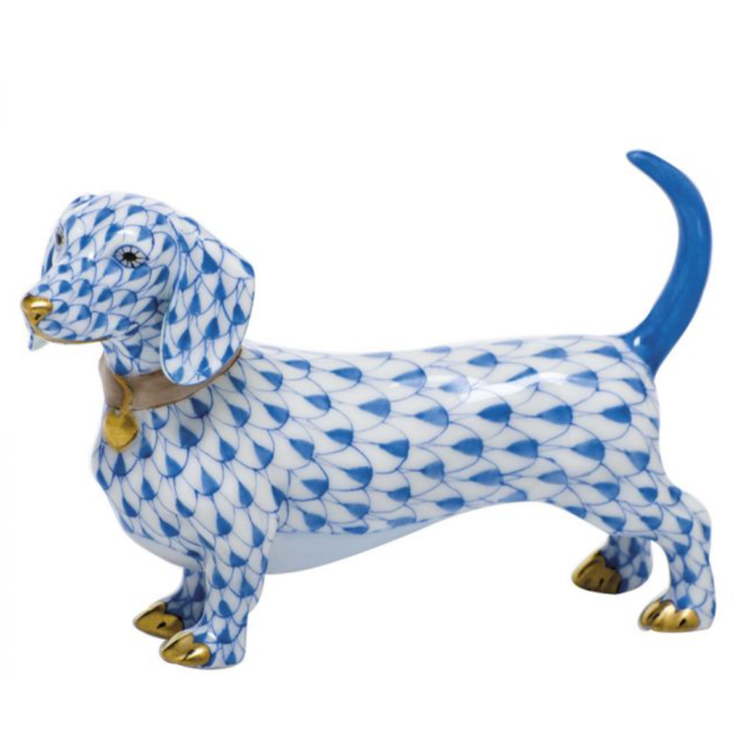 HEREND Dachshund BLUE