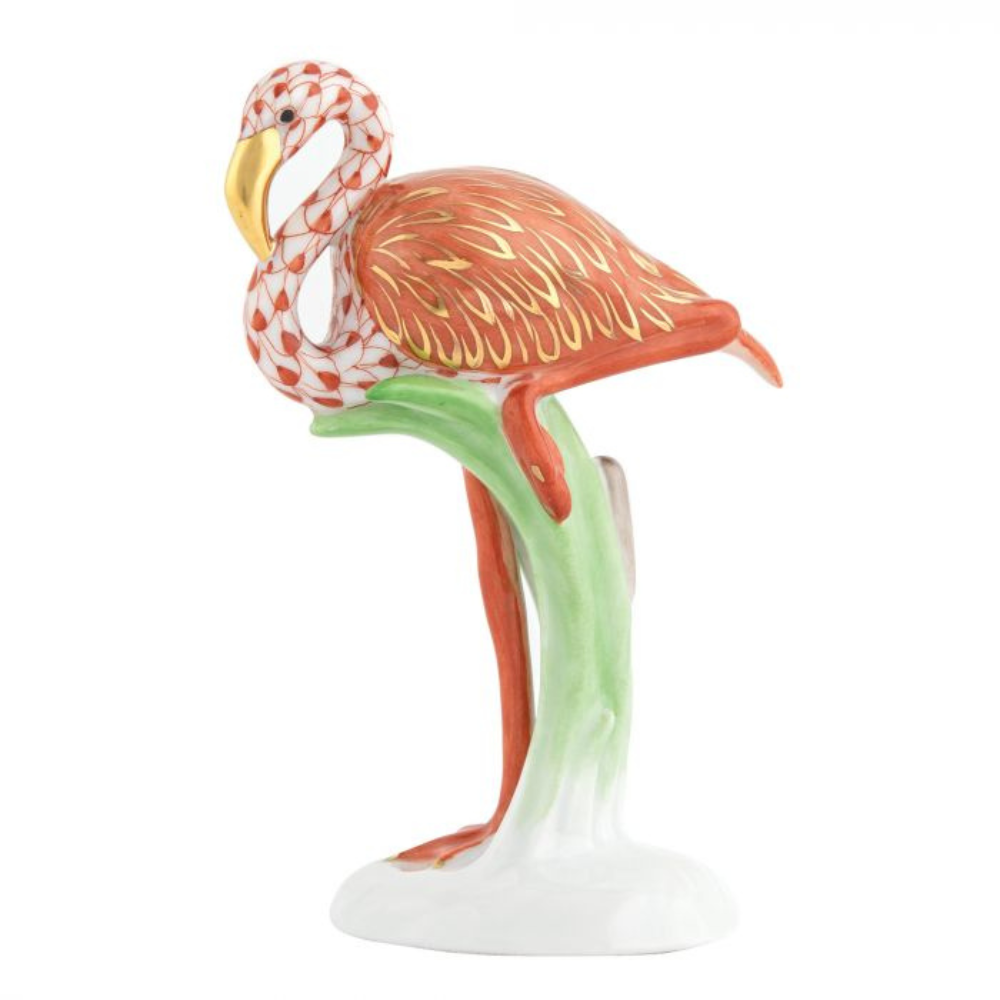 HEREND FLAMINGO RUST